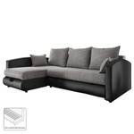 Ecksofa Chertsey (mit Schlaffunktion) Kunstleder/Webstoff - Schwarz / Grau