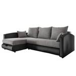 Ecksofa Chertsey (mit Schlaffunktion) Kunstleder/Webstoff - Schwarz / Grau