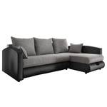 Ecksofa Chertsey (mit Schlaffunktion) Kunstleder/Webstoff - Schwarz / Grau