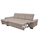 Ecksofa Chipman Webstoff Cappuccino - Longchair davorstehend links - Schlaffunktion - Bettkasten