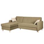 Ecksofa Clintwood (mit Schlaffunktion) Webstoff Longchair beidseitig montierbar - Cappuccino/Ecru