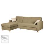 Ecksofa Clintwood (mit Schlaffunktion) Webstoff Longchair beidseitig montierbar - Cappuccino/Ecru