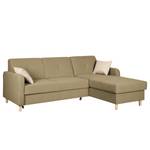 Ecksofa Clintwood (mit Schlaffunktion) Webstoff Longchair beidseitig montierbar - Cappuccino/Ecru