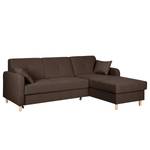 Ecksofa Clintwood (mit Schlaffunktion) Webstoff Longchair beidseitig montierbar - Kokosnuss Braun