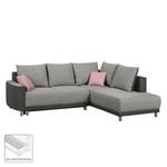 Ecksofa Colatina Strukturstoff - Mauve - Ottomane davorstehend rechts