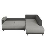 Ecksofa Colatina Strukturstoff - Mauve - Ottomane davorstehend rechts