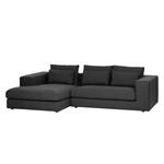 Ecksofa Columbia Webstoff Stoff Dara: Anthrazit - Longchair davorstehend links