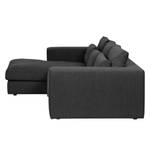 Ecksofa Columbia Webstoff Stoff Dara: Anthrazit - Longchair davorstehend links