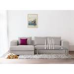 Ecksofa Columbia Webstoff Stoff Dara: Beige - Longchair davorstehend links