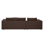 Ecksofa Columbia Webstoff Stoff Dara: Braun - Longchair davorstehend links