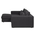 Ecksofa Columbia Webstoff Stoff Valura: Anthrazit - Longchair davorstehend links