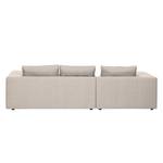 Hoekbank Columbia geweven stof - Stof Valura: Beige - Longchair vooraanzicht links