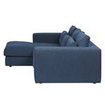 Hoekbank Columbia geweven stof - Stof Valura: Blauw - Longchair vooraanzicht links