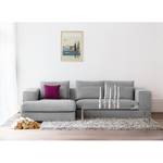 Ecksofa Columbia Webstoff Stoff Valura: Grau - Longchair davorstehend links