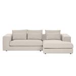 Ecksofa Columbia Webstoff Stoff Dara: Creme - Longchair davorstehend rechts