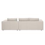 Ecksofa Columbia Webstoff Stoff Dara: Creme - Longchair davorstehend rechts