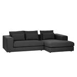 Ecksofa Columbia Webstoff Stoff Valura: Anthrazit - Longchair davorstehend rechts