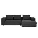 Ecksofa Columbia Webstoff Stoff Valura: Anthrazit - Longchair davorstehend rechts