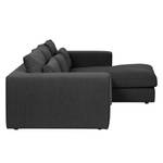 Ecksofa Columbia Webstoff Stoff Valura: Anthrazit - Longchair davorstehend rechts