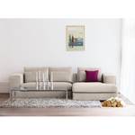 Ecksofa Columbia Webstoff Stoff Valura: Beige - Longchair davorstehend rechts