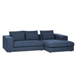 Ecksofa Columbia Webstoff Stoff Valura: Blau - Longchair davorstehend rechts