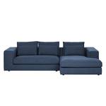 Ecksofa Columbia Webstoff Stoff Valura: Blau - Longchair davorstehend rechts