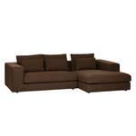 Ecksofa Columbia Webstoff Stoff Valura: Braun - Longchair davorstehend rechts