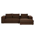 Ecksofa Columbia Webstoff Stoff Valura: Braun - Longchair davorstehend rechts