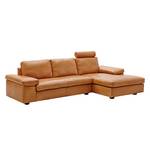 Ecksofa Concept101-M Echtleder - Cognac - Longchair davorstehend rechts - Mit Kopfstütze