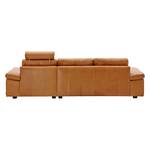 Ecksofa Concept101-M Echtleder - Cognac - Longchair davorstehend rechts - Mit Kopfstütze