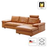 Ecksofa Concept101-M Echtleder - Cognac - Longchair davorstehend rechts - Mit Kopfstütze