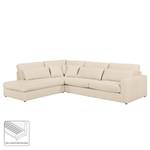 Ecksofa Coolock Webstoff Creme - Ottomane davorstehend links