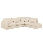 Ecksofa Coolock Webstoff Creme - Ottomane davorstehend rechts