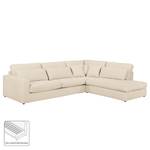 Ecksofa Coolock Webstoff Creme - Ottomane davorstehend rechts