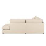 Ecksofa Coolock Webstoff Creme - Ottomane davorstehend rechts