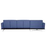 Ecksofa Copperfield I mit Schlaffunktion Webstoff - Stoff Bora: Blau - Longchair davorstehend links