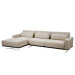 Ecksofa Copperfield I mit Schlaffunktion Webstoff - Stoff Parsa: Beige-Grau - Longchair davorstehend links