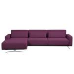 Ecksofa Copperfield I mit Schlaffunktion Webstoff - Stoff Zahira: Aubergine - Longchair davorstehend links