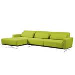 Ecksofa Copperfield I mit Schlaffunktion Webstoff - Stoff Zahira: Limette - Longchair davorstehend links