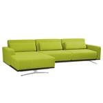 Ecksofa Copperfield I mit Schlaffunktion Webstoff - Stoff Zahira: Limette - Longchair davorstehend links