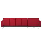 Ecksofa Copperfield I mit Schlaffunktion Webstoff - Stoff Zahira: Rot - Longchair davorstehend links