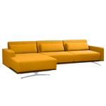 Ecksofa Copperfield I mit Schlaffunktion Webstoff - Stoff Zahira: Senfgelb - Longchair davorstehend links