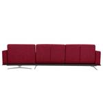 Ecksofa Copperfield I mit Schlaffunktion Webstoff - Stoff Bora: Rot - Longchair davorstehend rechts