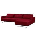 Ecksofa Copperfield I mit Schlaffunktion Webstoff - Stoff Bora: Rot - Longchair davorstehend rechts