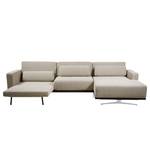 Ecksofa Copperfield I mit Schlaffunktion Webstoff - Stoff Parsa: Beige-Grau - Longchair davorstehend rechts