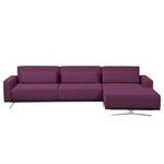 Ecksofa Copperfield I mit Schlaffunktion Webstoff - Stoff Zahira: Aubergine - Longchair davorstehend rechts