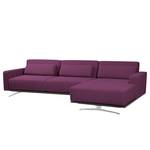 Ecksofa Copperfield I mit Schlaffunktion Webstoff - Stoff Zahira: Aubergine - Longchair davorstehend rechts