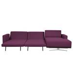 Ecksofa Copperfield I mit Schlaffunktion Webstoff - Stoff Zahira: Aubergine - Longchair davorstehend rechts