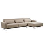 Ecksofa Copperfield I mit Schlaffunktion Webstoff - Stoff Zahira: Beige-Grau - Longchair davorstehend rechts