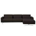 Ecksofa Copperfield I mit Schlaffunktion Webstoff - Stoff Zahira: Braun - Longchair davorstehend rechts